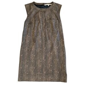 Rachel Roy Brown Snakeskin Print Dress Size XS Sleeveless Pockets Animal Print
